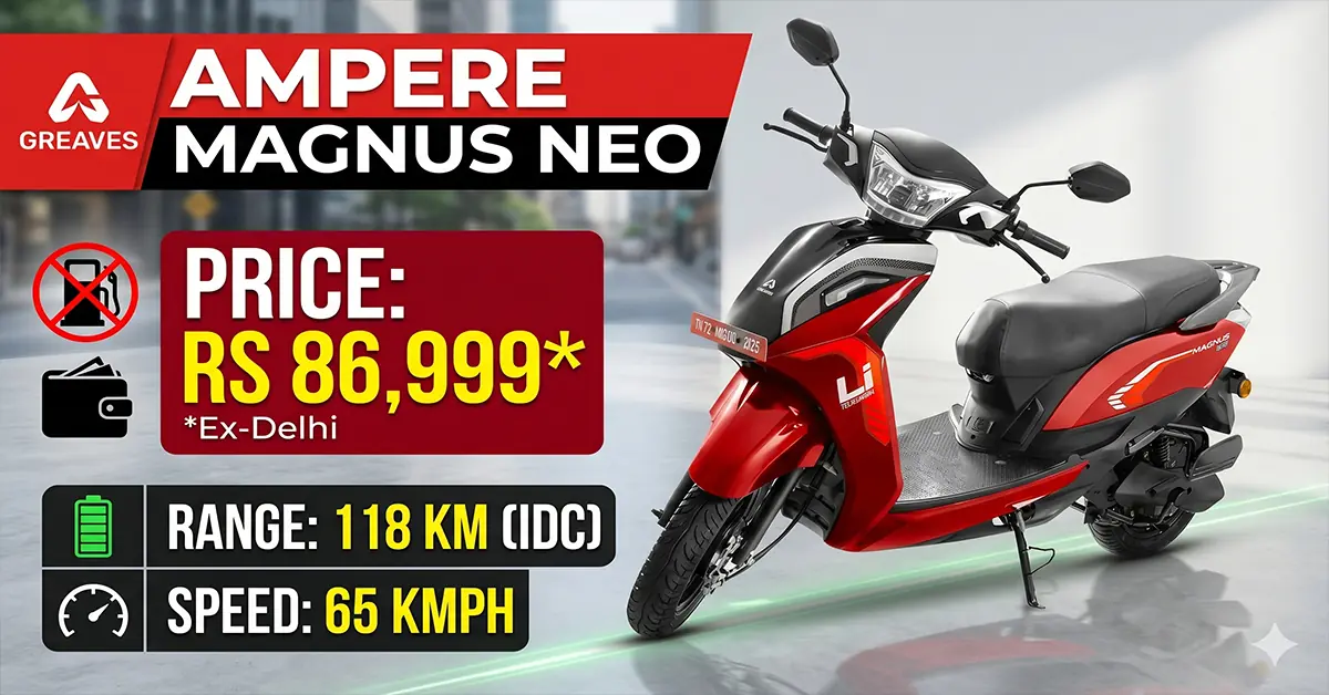 Ampere Magnus Neo electric scooter range and specs