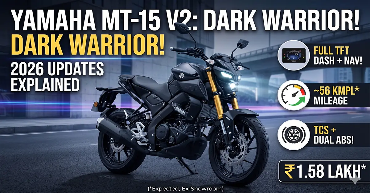 Yamaha MT 15 V2 2026 updates and specs