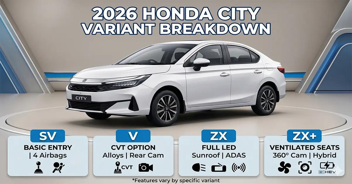 2026 Honda City Variant-Wise Features