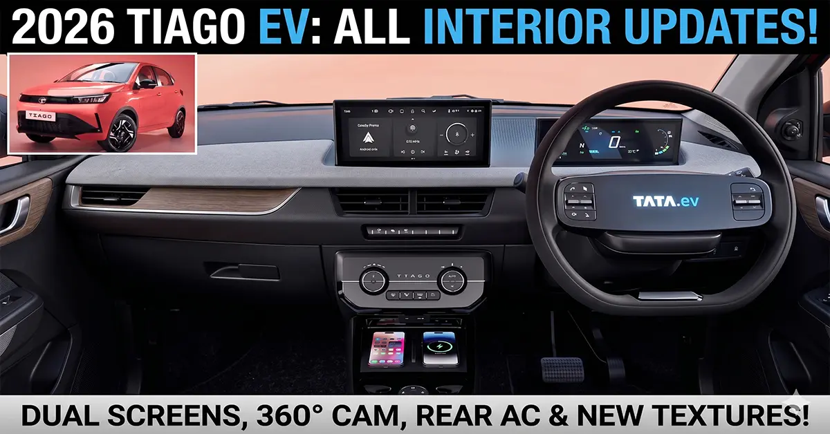 2026 Tata Tiago EV facelift interior updates