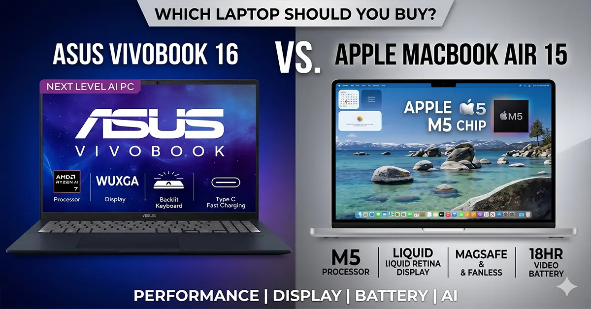 Asus Vivobook 16 vs Apple MacBook Air 15 M5