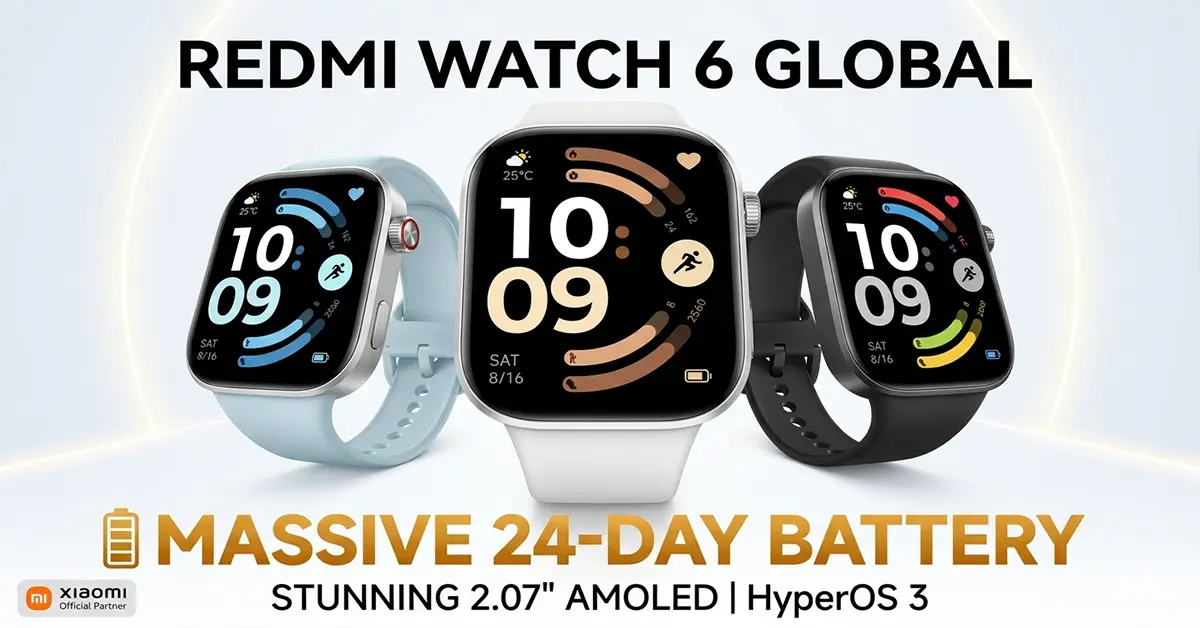 Redmi Watch 6 global launch battery life