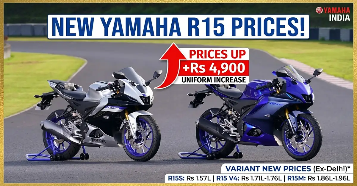 Yamaha R15 series price hike in India