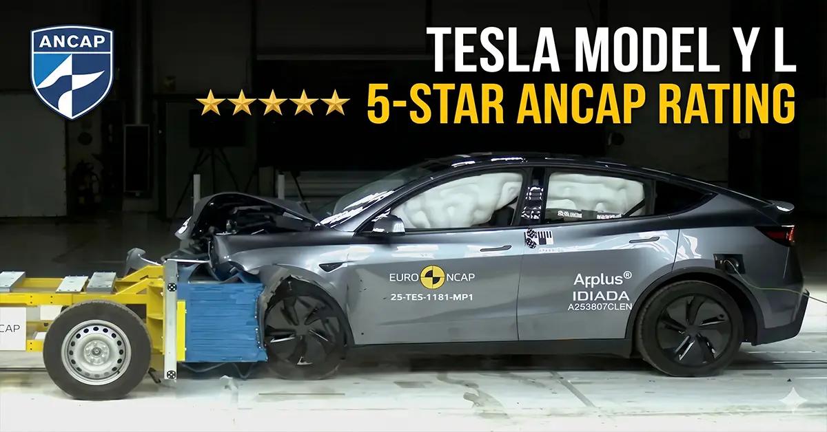 Tesla Model Y L 5-star ANCAP safety rating